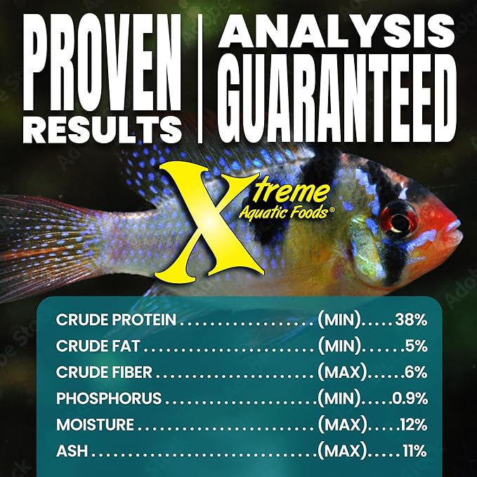 Xtreme Community Peewee 1.5mm Pellets: Slow Sinking & Ideal for Community Fish - Boosts Immune & Digestive Health, Enhances Color & Energy, Max Protein Fish Food – USA Farm Grown (10oz) XtremeAquaticFoods