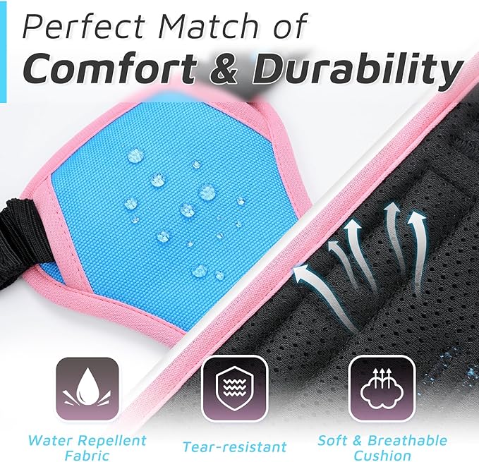 Eagloo Dog Harness for Large Dogs, No Pull Service Vest with Reflective Strips and Control Handle, Adjustable and Comfortable for Easy Walking, No Choke Harness with 2 Metal Rings, Pink & Blue, S GoExplorewithEagloo