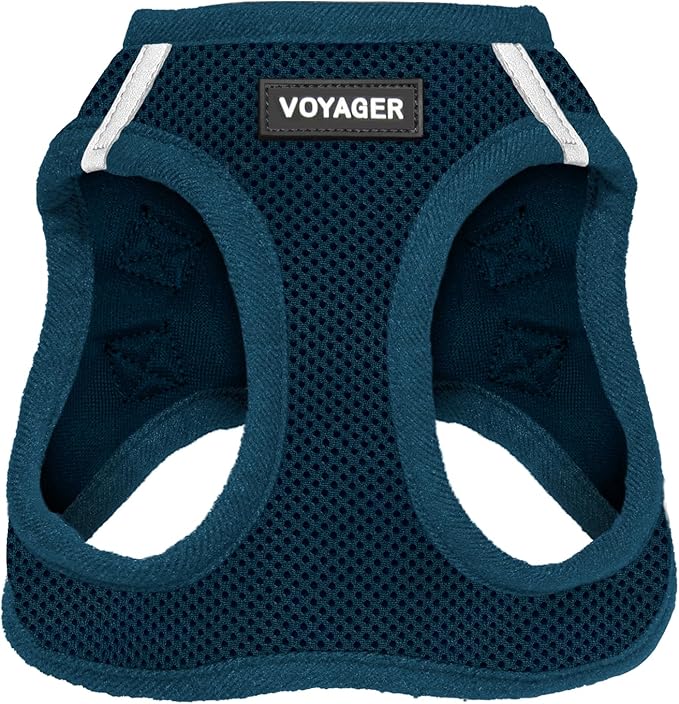 Voyager Step-in Air Dog Harness - All Weather Mesh, Reflective, No Pull Harness for Small, Medium Dogs, Cats - Secure with Hook & Loop Fastener, Buckle, Double D-Rings - Blue, XL BestPetSuppliesLLC