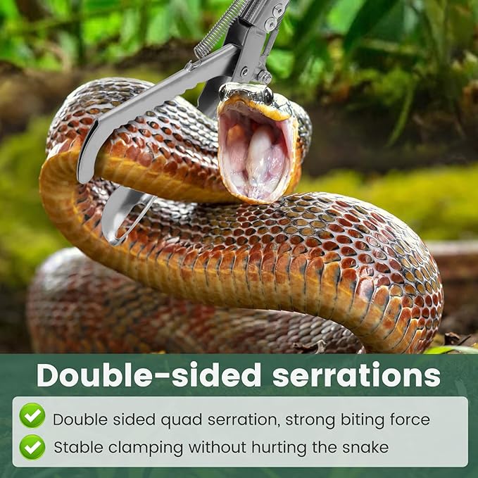 47 Inch Folding Snake Grabber Tool, Extra Long Snake Tongs for Extra Safety, Snake Grabber is Made of Stainless Steel for Corrosion Resistance, High Load Capacity, Easy to Clean and Maintain Puzau