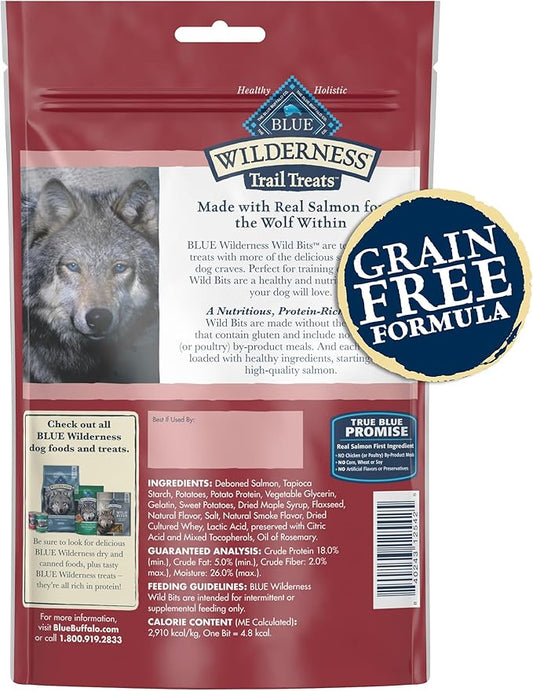 Blue Buffalo Wilderness Trail Treats Wild Bits Training Treats for Dogs, Grain-free Dog Treats, Salmon Recipe, 10-oz. Bag - PAWPICO