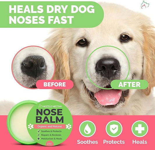 Dog Nose Balm - 100% Organic & Natural Nose Moisturizer and Healing Cream Butter - Dog Dry Nose Treatment and Moisturizer - Heals, Repairs & Protects Chapped, Damaged & Rough Noses QualityPet