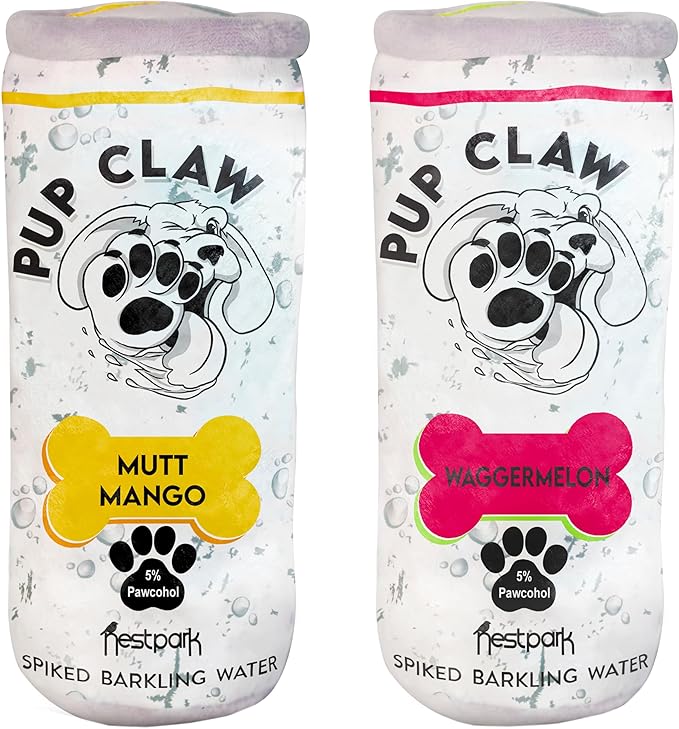 Nestpark Pup Claw Dog Toys - Funny Cute Plush Dog Toys with Squeaker - Parody (2 Pack) (Tropical Pack) - PAWPICO