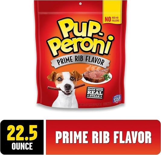 Pup-Peroni Dog Treats, Prime Rib Flavor, 22.5 Ounce, Made with Real Steak - PAWPICO