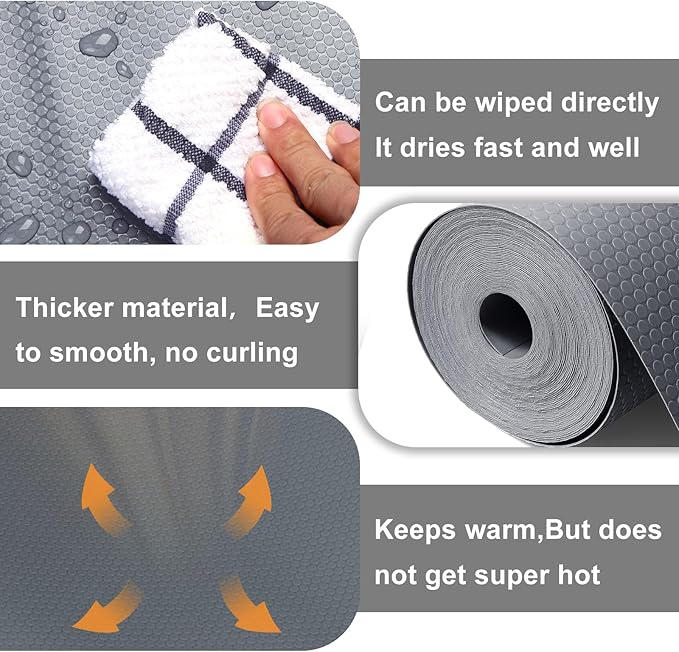 Reptile Substrate Carpet Terrarium Mat, 96" X 24" Bearded Dragon Tank Accessories, Reptile Bedding Substrate Liner, Reptile Tank Accessories for Bearded Dragon,Leopard Gecko,Lizard,Tortoise, Gray Hoplaep