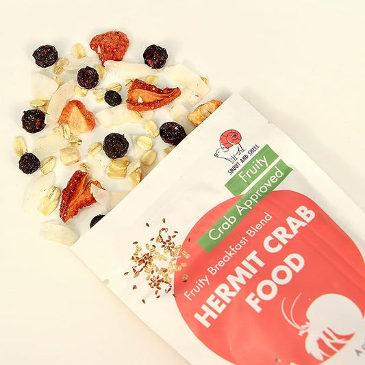 Snout and Shell Hermit Crab Food - Eco Animal Pet Snack Treat for Protein & Nutrients - Aquatic Pet Animal Snack Treat (3pack-Fruity Breakfast Blend) SNOUTANDSHELL