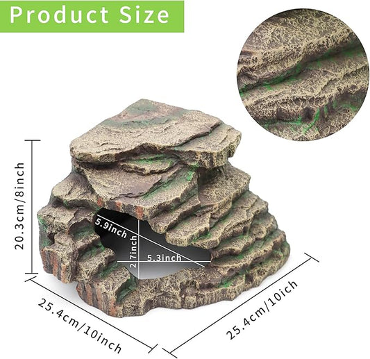 Reptile Hides Hideout Habitat, Reptile Caves for Bearded Dragons, Leopard Geckos, Lizards, Turtles, Snakes, Frogs (Large-B) PAWPICO