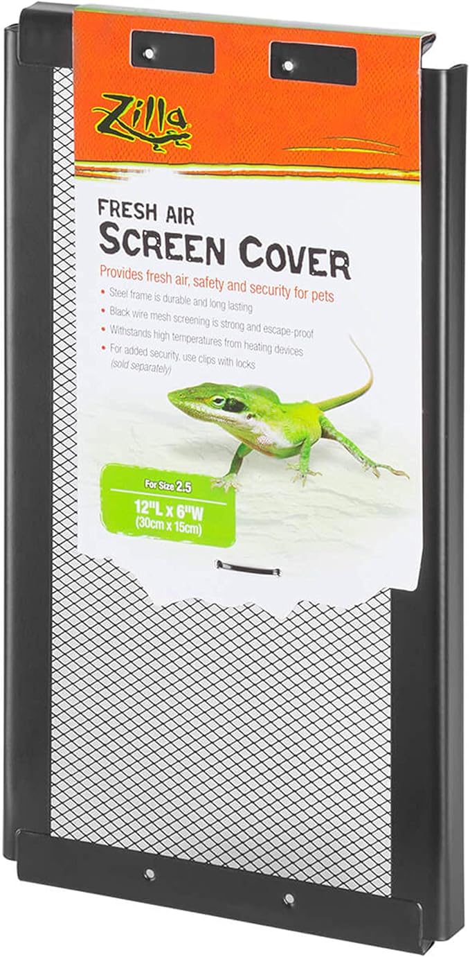 Zilla Pet Reptile Terrarium Fresh Air Screen Cover, 12" x 6" Zilla