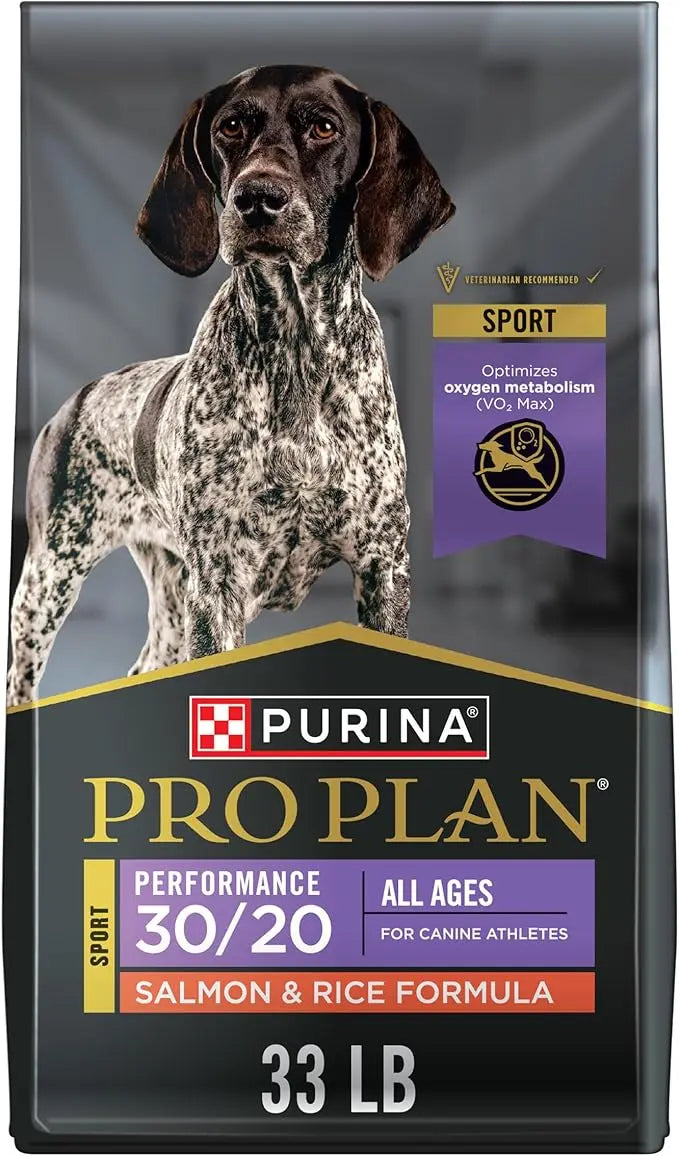 Purina Pro Plan High Protein Dog Food, Sport 30/20 Salmon and Rice Dog Food Dry Formula - 33 lb. Bag - PAWPICO