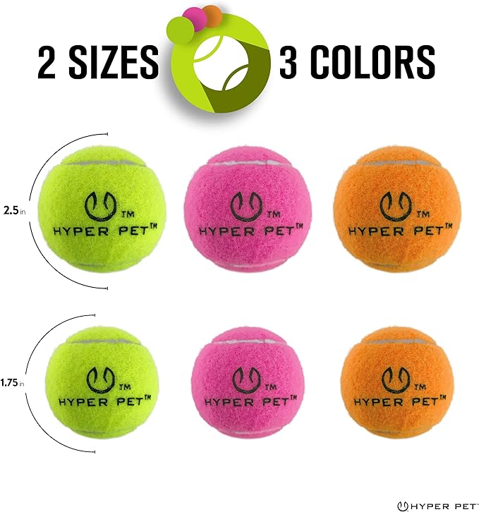 Hyper Pet Tennis Balls for Dogs (Pet Safe Dog Ball Dog Tennis Balls for Exercise & Training) Dog Ball Interactive Dog Toys work with Hyper Pet K9 Kannon K2 Dog Ball Launcher - 4 Pack 2.5" Green - PAWPICO
