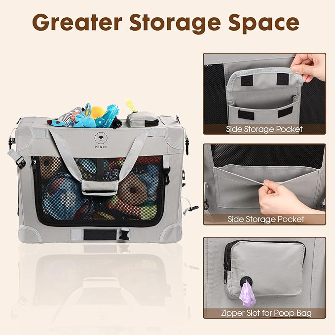 Extra Large Cat Carrier for 2 Cats, Portable Soft Sided Large Pet Carrier for Traveling, Indoor and Outdoor Uses, 24"×16"×16" - PAWPICO