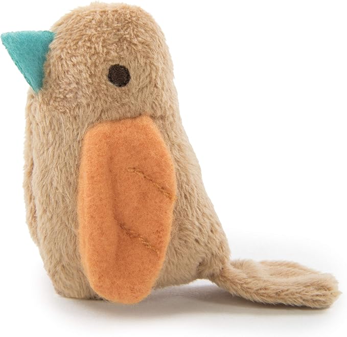 SmartyKat Chickadee Chirp Electronic Sound Cat Toy, Contains Catnip, Battery Powered - Light Brown, One Size - PAWPICO