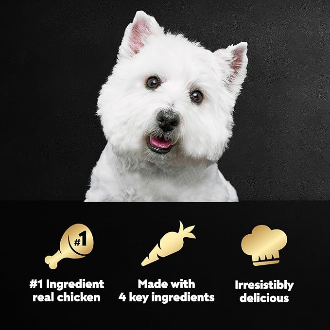 CESAR SIMPLY CRAFTED Adult Wet Dog Food Meal Topper, Chicken, Carrots, Potatoes & Peas, 1.3oz., Pack of 10 - PAWPICO