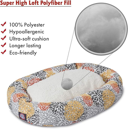 Majestic Pet 52" Citrus Blooms Sherpa Bagel Bed - PAWPICO