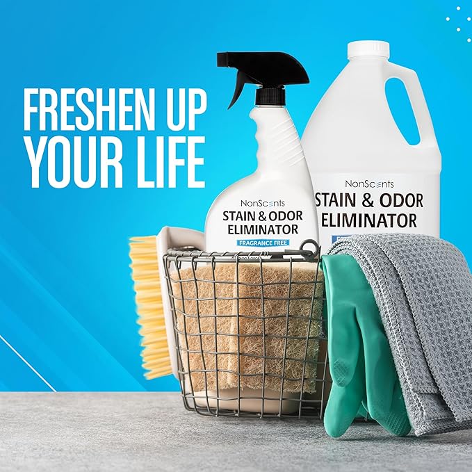 NonScents Stain & Odor Eliminator Spray for Strong Odor - 32 oz - Pet Odor Eliminator for Home - Carpet Stain Remover for Cats and Dog Pee - Cat Urine Destroyer - Carpet Cleaner Spray - PAWPICO