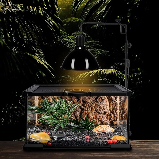 8.5inch Dome Reptile Heat Lamp Reptile Light Fixture UVB Reptile Light Fixture Max 150W for Bearded Dragon, Turtles, Snake and Lizard Terrarium DXOPHIEX