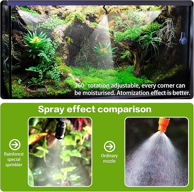 Reptile Fogger Automatic Reptile Mister Fogger for Terrarium, Timed Reptile Humidifiers for Chameleon/Lizard/Snake/Turtle/Frog MYGIIKAKA