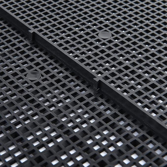 ALEGI Plastic Grid Divider Tray Egg Crate Louvre Aquarium Fish Tank Bottom Isolation with Bracket (4pcs Black) ALEGIAquarium