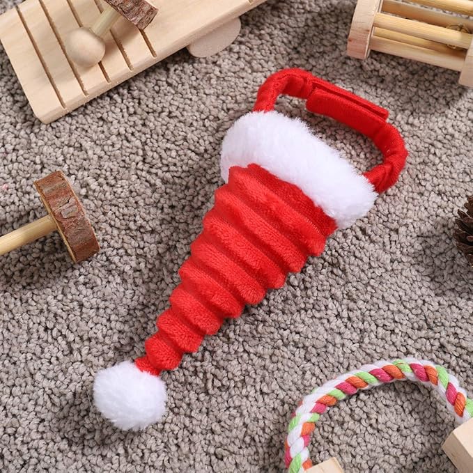 POPETPOP Small Pet Christmas Hat Hamster Santa Hat Birthday Party Cone Hat Holiday Costume Hat for Guinea Pig Hamster Squirrel Chinchilla Gerbil POPETPOP