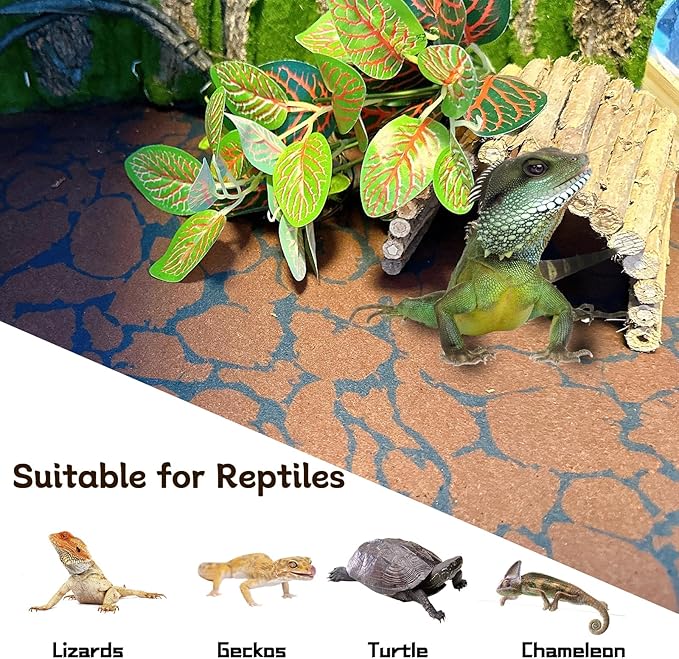 BNOSDM Reptile Carpet Pet Desert Mat Terrarium Liner Bedding Mats Reversible Substrate for Lizard Gecko Tortoise Snake Chameleon Bearded Dragon 39.3x19.6IN BNOSDM