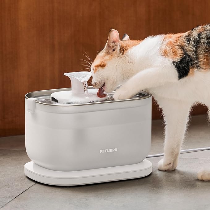 PETLIBRO Cat Water Fountain Stainless Steel with Wireless Pump, 2.5L/84oz Dockstream Automatic Pet Water Fountain for Cats Inside, Easy to Clean, BPA-Free Dog Water Dispenser with Two Flow Modes - PAWPICO