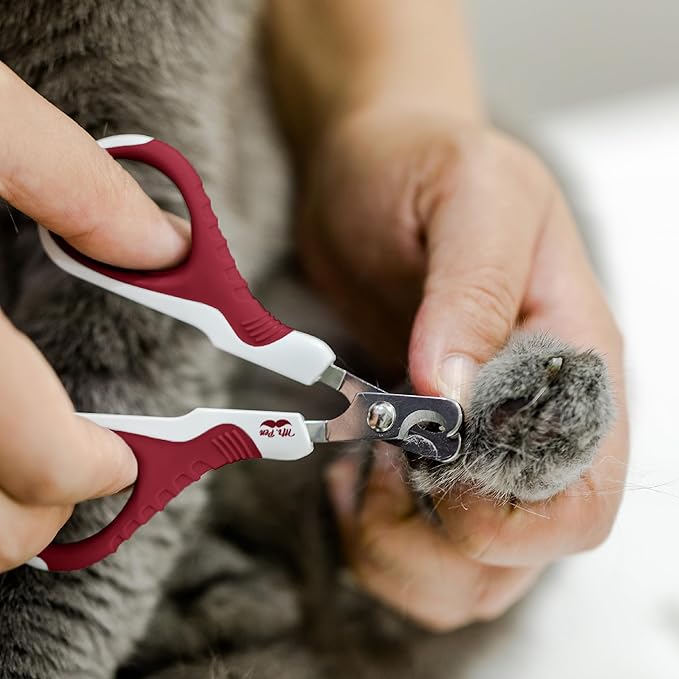 Mr. Pen- Cat Nail Clipper, Wine & White Cat Nail Trimmer, Cat Nail Clippers, Cat Claw Clippers, Cat Clippers for Nails, Pet Nail Clippers, Kitten Nail Clipper, Small Dog Nail Clipper Cat Claw Trimmer - PAWPICO