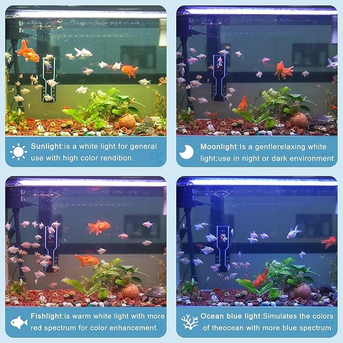 35W LED Aquarium Light for Plants,Full Spectrum Fish Tank Light with Timer,24/7 Lighting Cycle,Daylight Moonlight Mode Aquarium LED Light for 24"-30" Freshwater Planted Tank USDGTKN