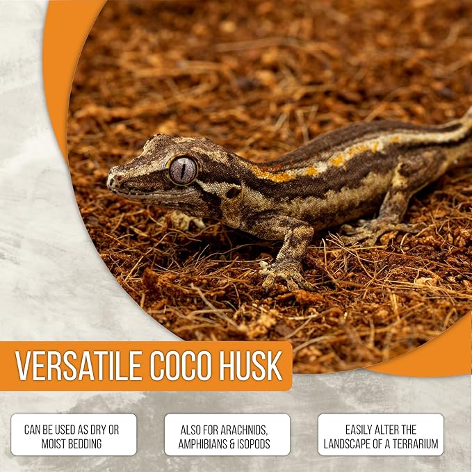 ReptiEarth Reptile Bedding, Fluffy Coconut Fiber Substrate 36 Quart Organic Coco Ready to Use for Bioactive Snake Terrarium, Lizard Tanks with Plants, for Frog, Tarantula or Hermit Crab Habitat (4 Pk) ReptiChipPremiumSubstrate