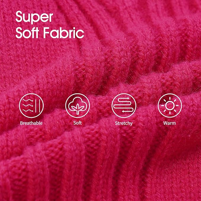 IECOii XXXL Dog Sweater,Christmas Dog Sweaters for Extra Large Dogs Girl Boy,Turtleneck Knitted Knitwear for Pet Dogs Wearing On Holiday Thanksgiving,Pullover Easy On Doggie Sweatshirt (Rose red,XXXL) - PAWPICO