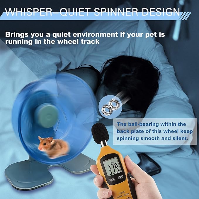 Petest Hamster Exercise Wheel, Silent Spinner Hamster Running Wheels, Diameter 8.3 inch, Blue Petest