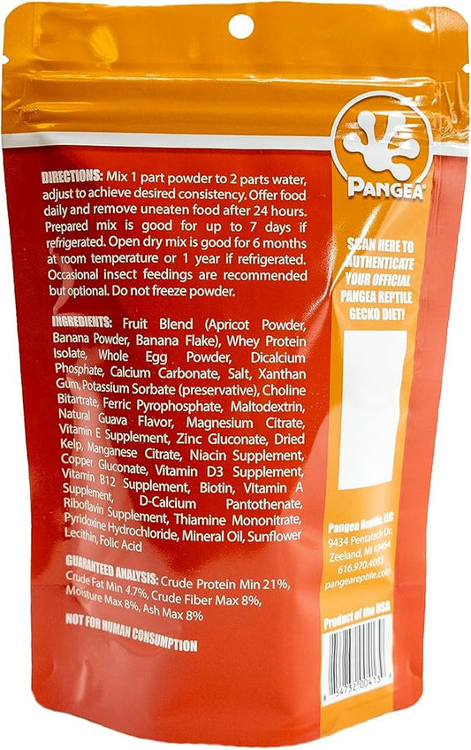 Pangea Fruit Mix Apricot Complete Crested Gecko Food 1/2 lb PangeaReptile