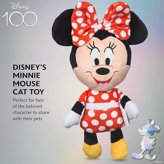 Minnie Mouse Cat Kicker Toy with Catnip, 9in | Disney Cat Toys | Fun Cat Kicker Style Plush Toy with Catnip and Crinkle for Cats Inspired by Disney Mickey and Friends - PAWPICO