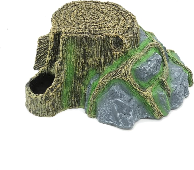JIHAQUA Resin Large Turtle Tank Accessories Reptile Hideouts Cave Habitat Decor for Gecko Leopard Lizards Toad JIHAQUA