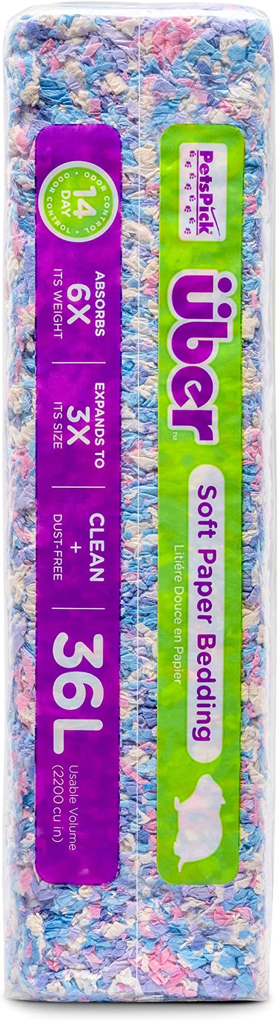 Uber Soft Paper Pet Bedding for Small Animals, Confetti, 36L PetsPick%C2%AE