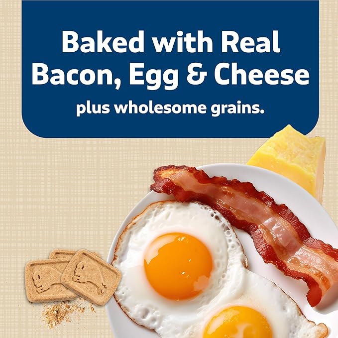 Blue Buffalo Mini Health Bars Crunchy Dog Biscuits, Oven-Baked With Natural Ingredients, Bacon, Egg & Cheese, 2-lb Box - PAWPICO