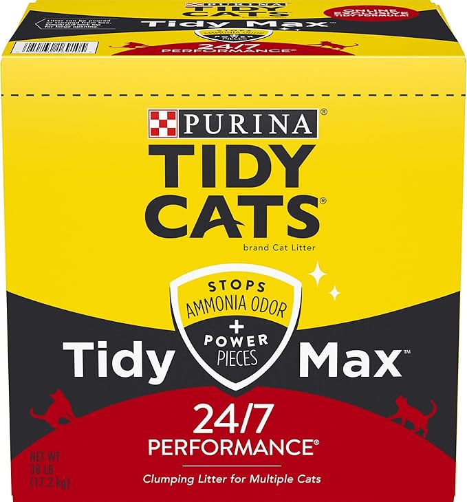 Purina Tidy Cats Clumping Cat Litter, Tidy Max 24/7 Performance Multi Cat Litter - 38 lb. Box - PAWPICO