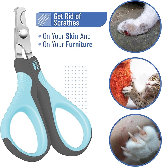 Mr. Pen- Cat Nail Clipper, Sky Blue & Dark Gray Cat Nail Trimmer, Cat Nail Clippers, Cat Claw Clippers, Cat Clippers for Nails, Pet Nail Clippers, Kitten Nail Clipper, Small Dog Nail Clipper - PAWPICO