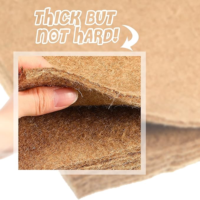 Aoriher 24 Pack Natural Hemp Chicken Nesting Pads Reusable Hens Nest Bedding Mats Chicken Nesting Box Liners for Hen Laying Eggs, Chicken Coop Pet Garden Lawn Indoor Outdoor, 11.8 x 11.8 Inches Aoriher