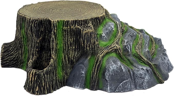 Extra Large Resin Reptile Hideouts Cave Habitat Decor for Reptiles, Amphibians, Fish Tanks and Gecko, Leopard JIHAQUA