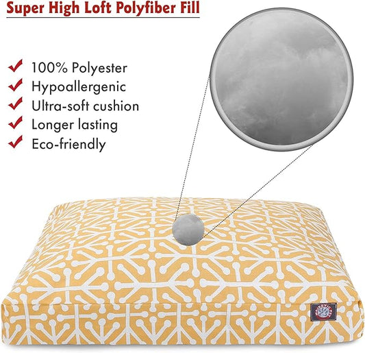 Citrus Aruba Medium Rectangle Indoor Outdoor Pet Dog Bed With Removable Washable Cover By Majestic Pet Products - PAWPICO