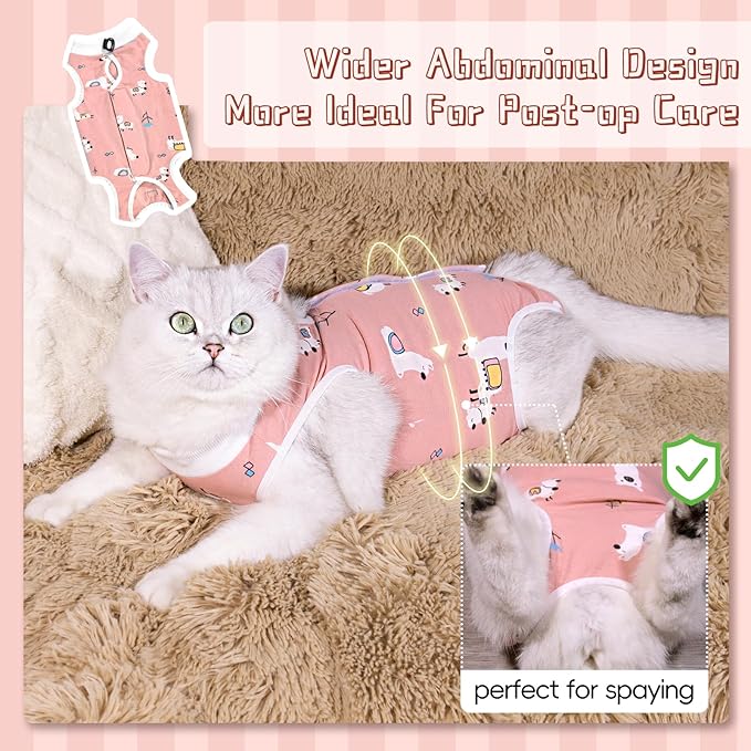 Cat Spay Recovery Suit Female, Breathable Cat Onesie for Cats After Surgery Female, Kitten Surgery Recovery Suit for Abdominal Wounds - PAWPICO