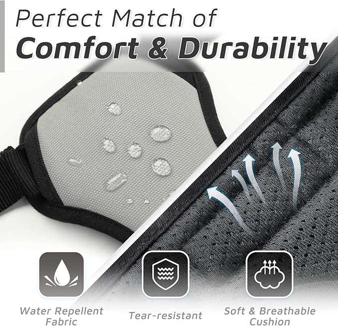 Eagloo Dog Harness Medium Sized Dog, No Pull Service Vest with Reflective Strips and Control Handle, Adjustable and Comfortable for Easy Walking, No Choke Pet Harness with 2 Metal Rings, Grey, M GoExplorewithEagloo