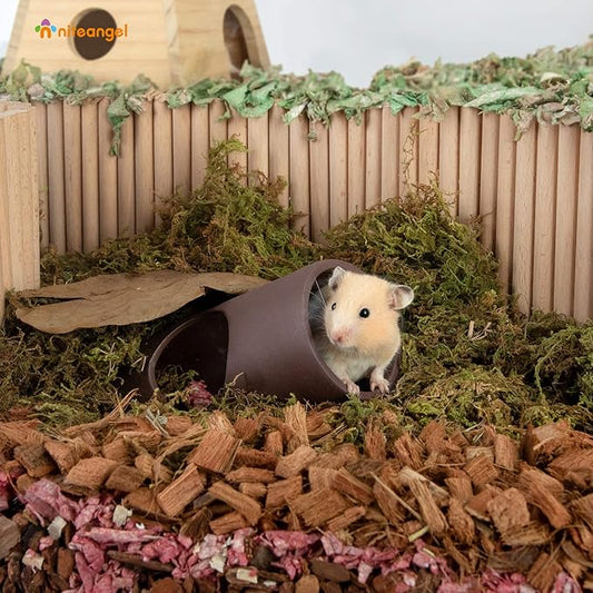 Niteangel Ceramic Hamster Tunnel & Tubes Hideout: for Dwarf Robo Syrian Hamsters Mice Rats or Other Small Animals (Tunnel - Small) Niteangel