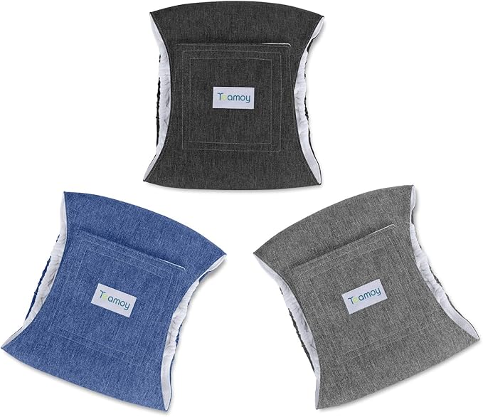 Teamoy 3pcs Reusable Wrap Diapers for Male Dogs, Washable Puppy Belly Band(M, 13"-16" Waist, Black + Gray + Blue) - PAWPICO