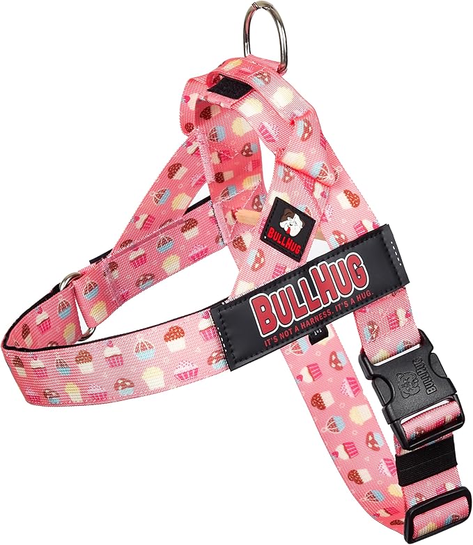 BULLHUG Harness – Made for Larger Chested Dogs Like English Bulldogs, French Bulldogs, Pugs & More. Stops Dogs from Pulling & Choking on Walks (Cups XL) BULLHUG