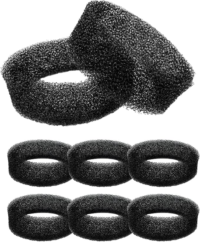 Official Tomxcute Cat Water Fountain Filters for 108oz/3.2L and 135oz/4.0L Adjustable Water Flow Pet Water Fountain, Ultra-Quiet Cat Water Fountain 8 Packs Filters & 8 Sponges Foam Filters - PAWPICO