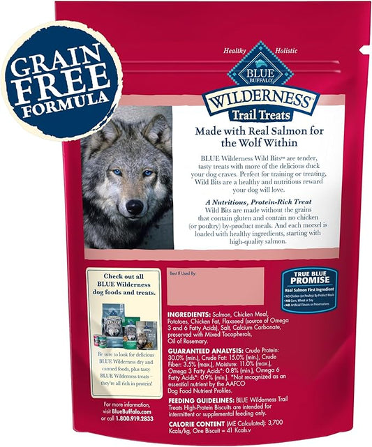 Blue Buffalo Wilderness Wild Bits Soft & Chewy Training Treats for Dogs, Grain-Free, Salmon Recipe, 4-oz. Bag - PAWPICO