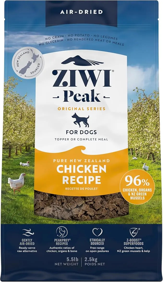 ZIWI Peak Air-Dried Dog Food – Chicken - All Natural, High Protein, Grain Free, Limited Ingredient w/ Superfoods (88oz) - PAWPICO