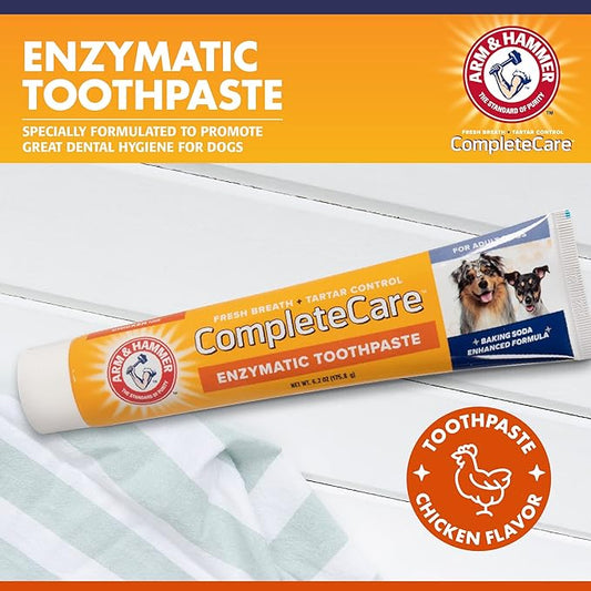 Arm & Hammer Complete Care Enzymatic Dog Toothpaste, 6.2 oz - Dog Toothpaste for Puppies and Adult Dogs, Toothpaste for Dogs - Pet Toothpaste, Dog Dental Care and Clean Dog Teeth - 48 Pack ARMHAMMER