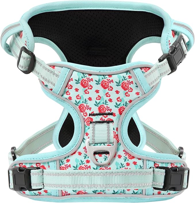 Timos Dog Harness,NO Need Go Over Dogs Head 3 Snap Buckles Pet Harness with 2 Leash Clips,Adjustable Soft Padded No-Pull,Reflective No-ChokeOxford Vest for Small Medium Large Dogs,X-Large(Packof1) Timos